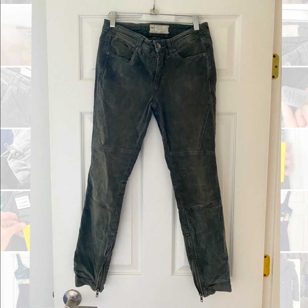 Free People - Vegan Suede Olive Green S:27 capris